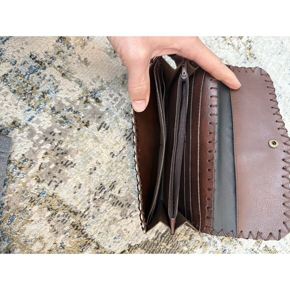 hand stitched vegan leather Harmony Wallet mosaic Dark Horse LNC BOHO - Picture 5 of 6